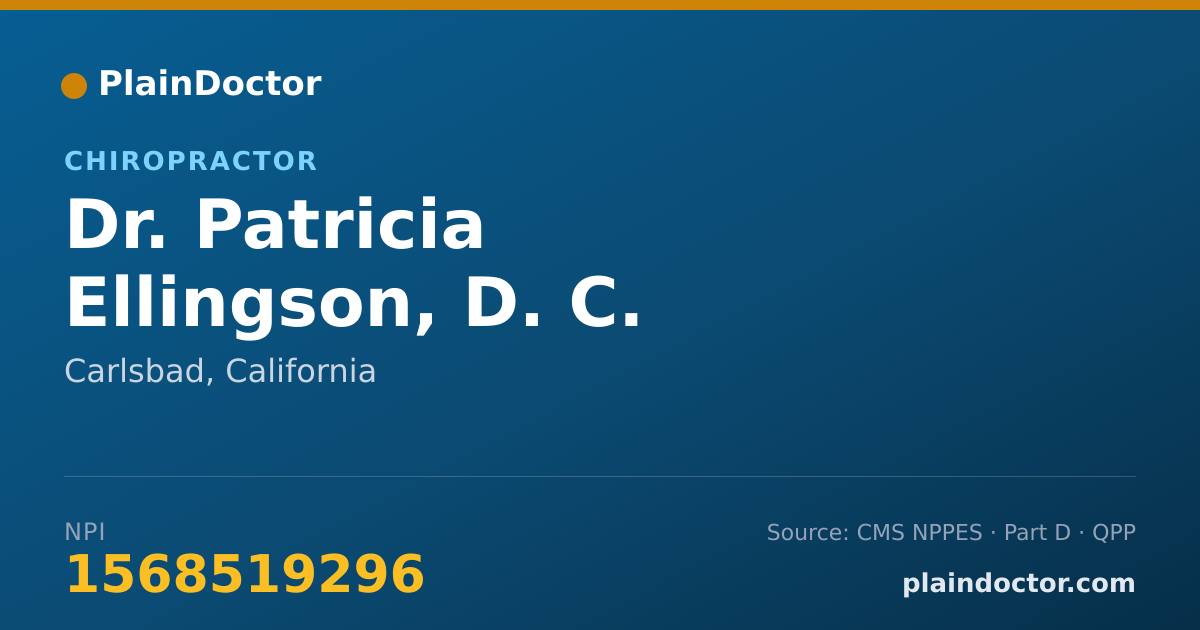 Shareable card for Patricia Ellingson, D. C. - Chiropractor, Carlsbad, CA