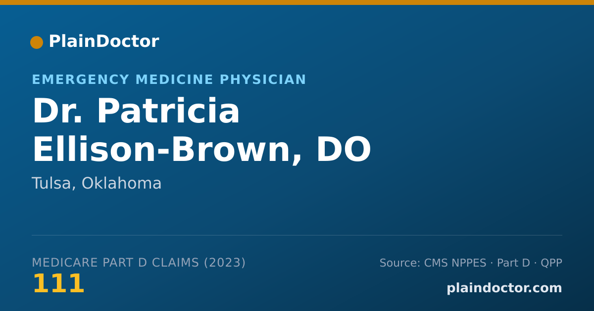 Shareable card for Patricia Ellison-Brown, DO - Emergency Medicine Physician, Tulsa, OK