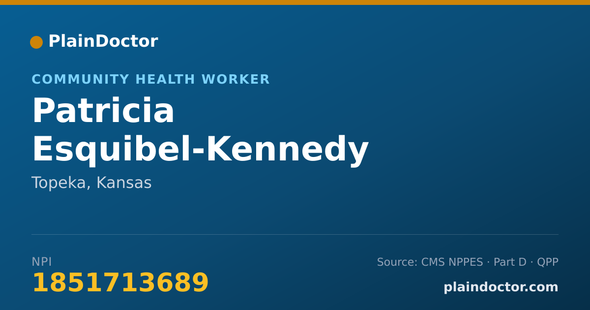 Shareable card for Patricia Esquibel-Kennedy - Community Health Worker, Topeka, KS