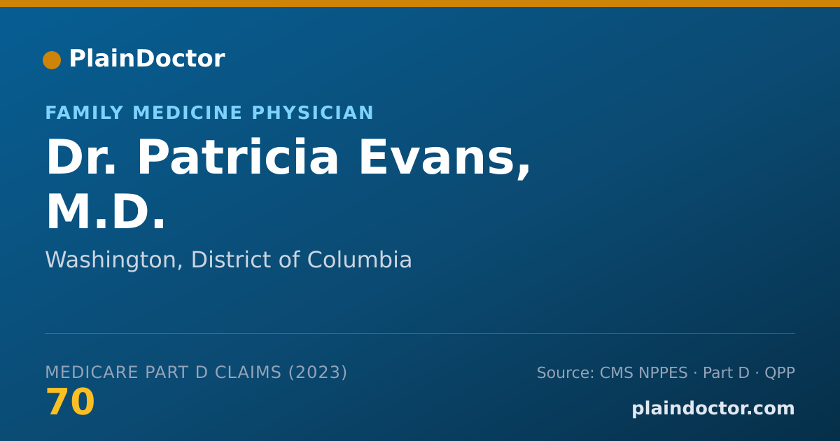 Shareable card for Patricia Evans, M.D. - Family Medicine Physician, Washington, DC