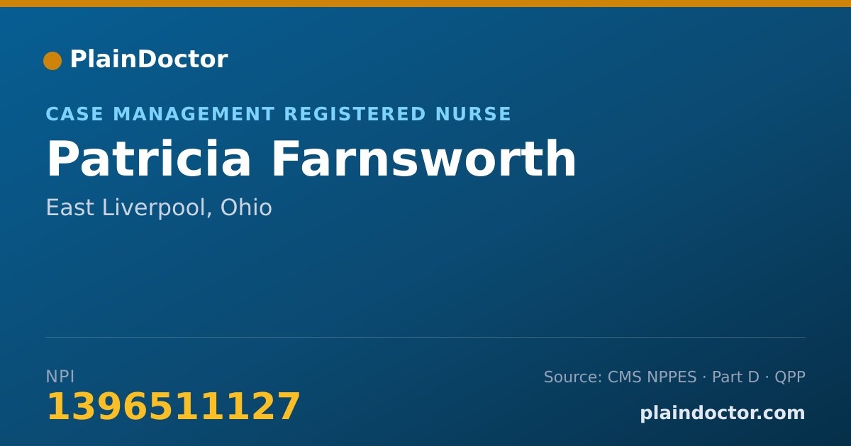Shareable card for Patricia Farnsworth - Case Management Registered Nurse, East Liverpool, OH