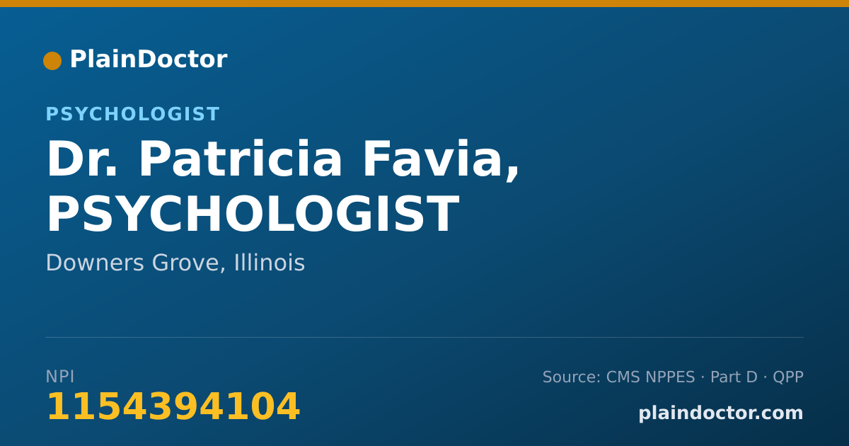 Shareable card for Patricia Favia, PSYCHOLOGIST - Psychologist, Downers Grove, IL