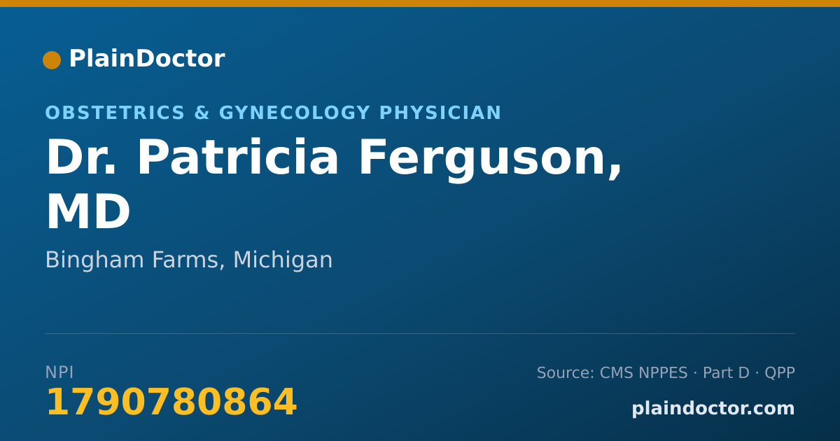 Shareable card for Patricia Ferguson, MD - Obstetrics & Gynecology Physician, Bingham Farms, MI
