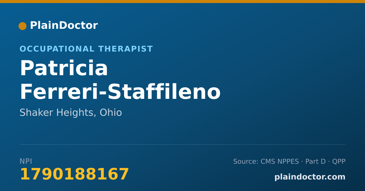 Shareable card for Patricia Ferreri-Staffileno - Occupational Therapist, Shaker Heights, OH