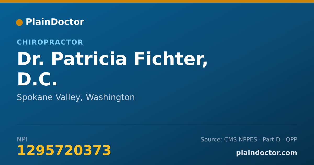 Shareable card for Patricia Fichter, D.C. - Chiropractor, Spokane Valley, WA