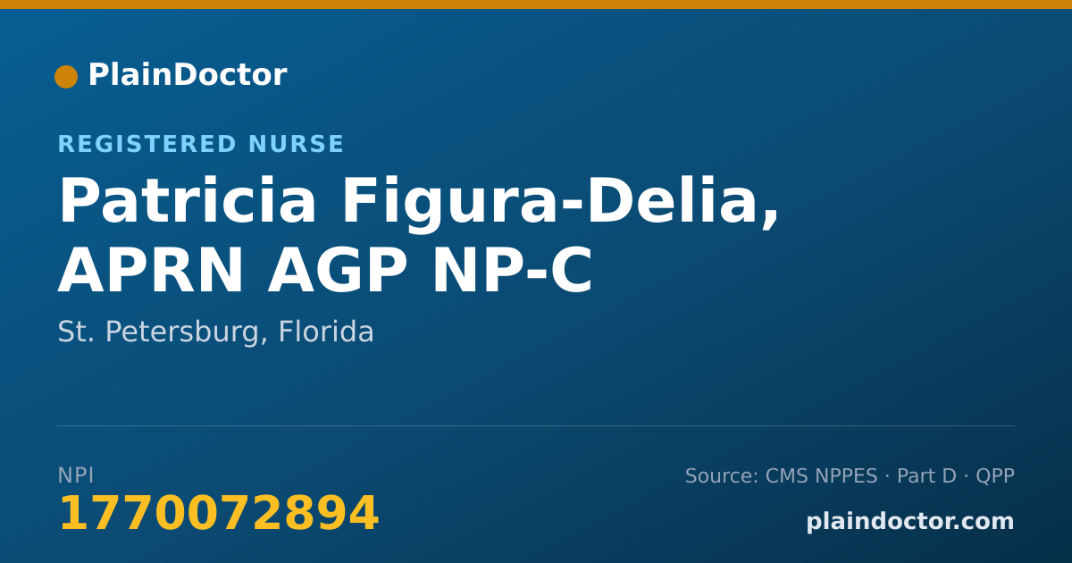 Shareable card for Patricia Figura-Delia, APRN AGP NP-C - Registered Nurse, St. Petersburg, FL