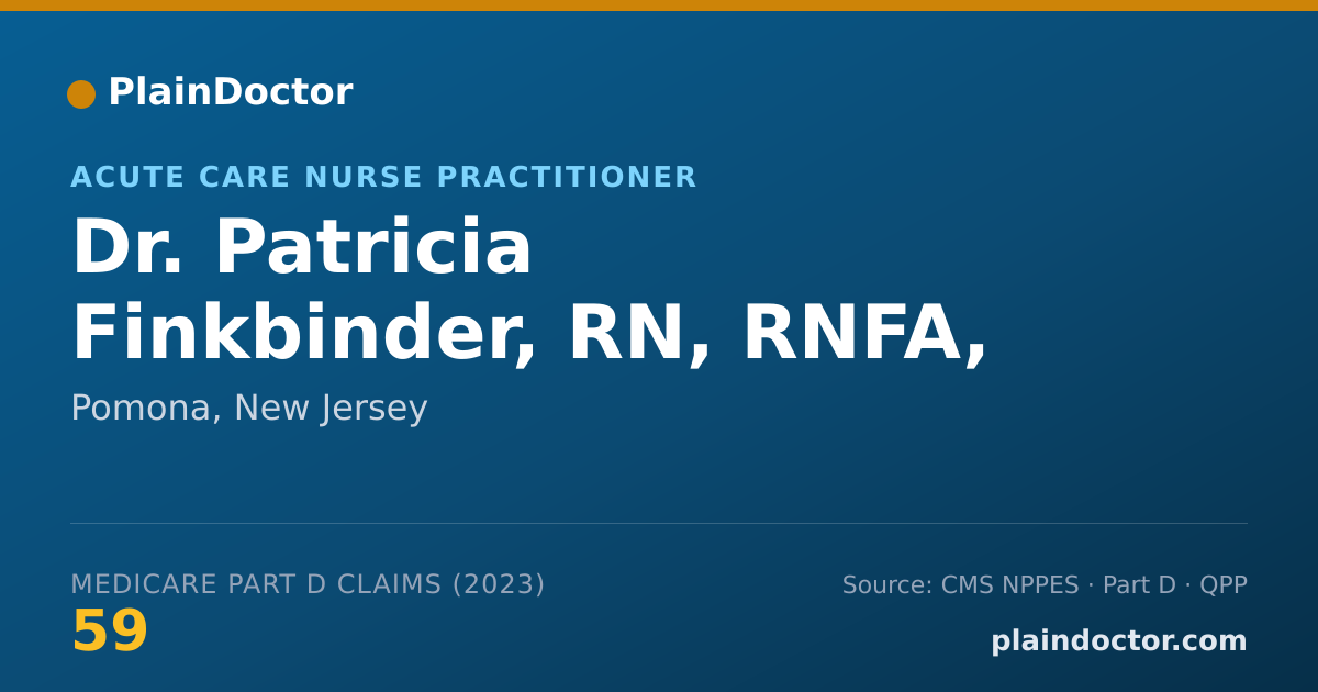 Shareable card for Patricia Finkbinder, RN, RNFA, CRNP - Acute Care Nurse Practitioner, Pomona, NJ