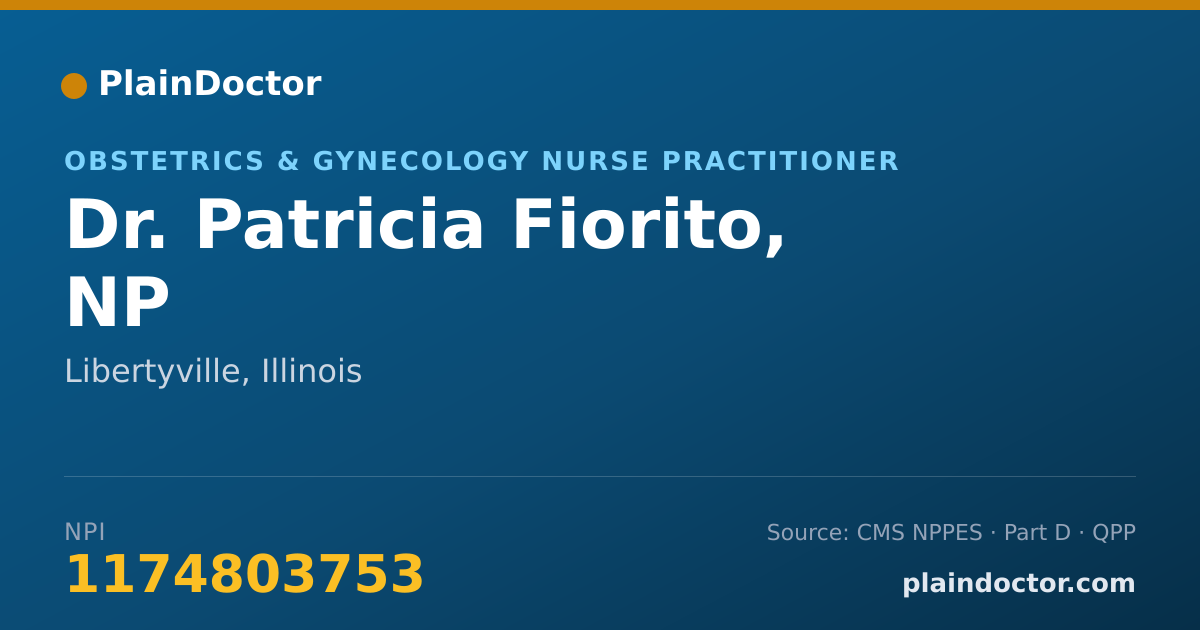 Shareable card for Patricia Fiorito, NP - Obstetrics & Gynecology Nurse Practitioner, Libertyville, IL