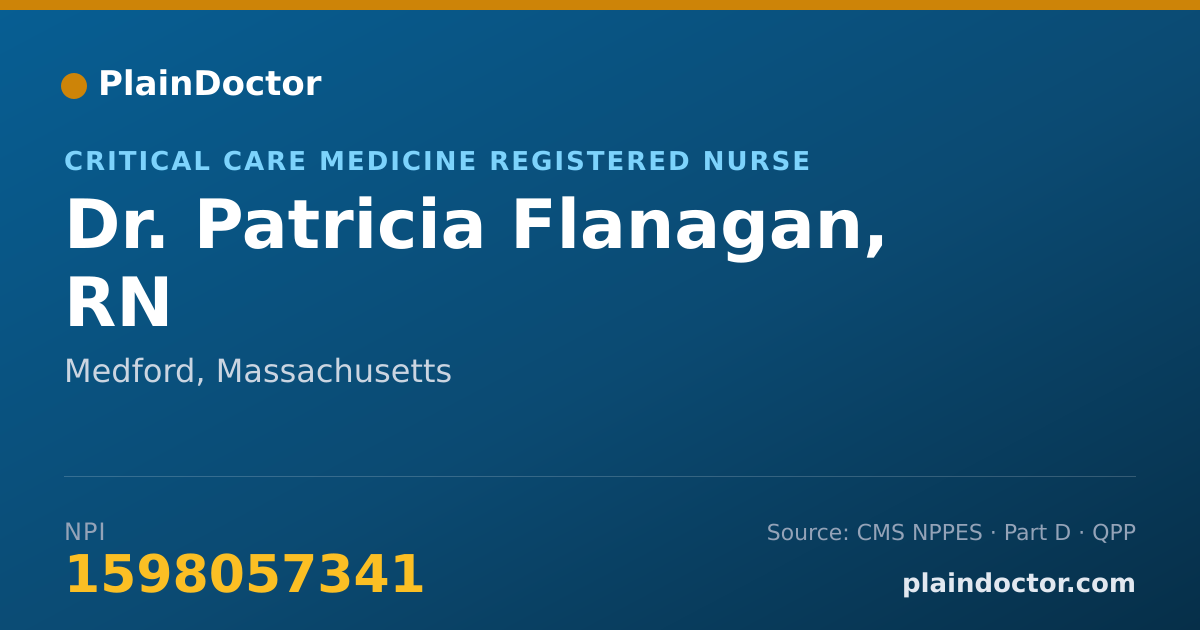 Shareable card for Patricia Flanagan, RN - Critical Care Medicine Registered Nurse, Medford, MA