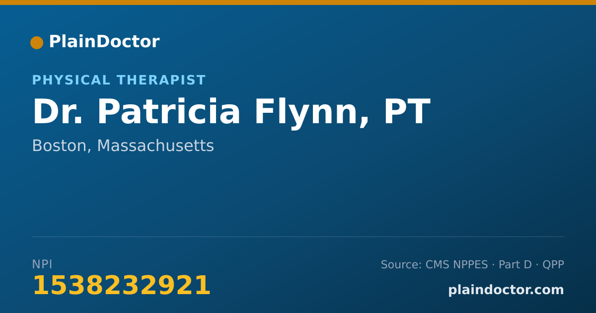 Shareable card for Patricia Flynn, PT - Physical Therapist, Boston, MA