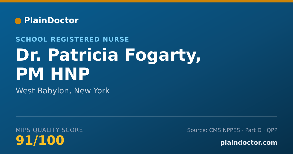 Shareable card for Patricia Fogarty, PM HNP - School Registered Nurse, West Babylon, NY