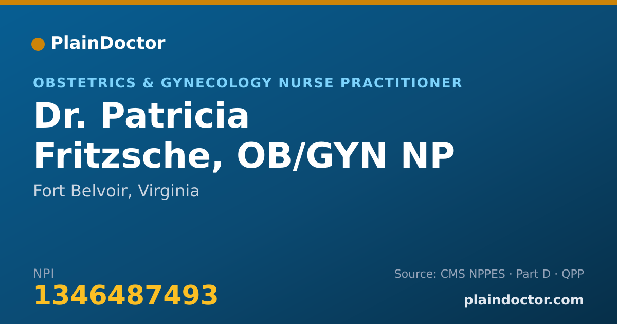 Shareable card for Patricia Fritzsche, OB/GYN NP - Obstetrics & Gynecology Nurse Practitioner, Fort Belvoir, VA