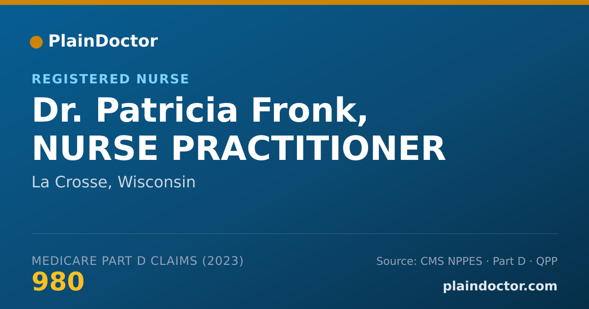 Shareable card for Patricia Fronk, NURSE PRACTITIONER - Registered Nurse, La Crosse, WI
