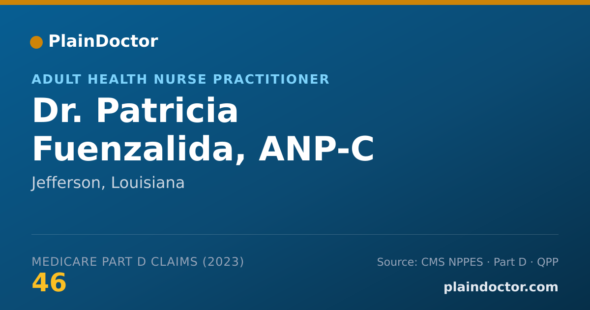 Shareable card for Patricia Fuenzalida, ANP-C - Adult Health Nurse Practitioner, Jefferson, LA
