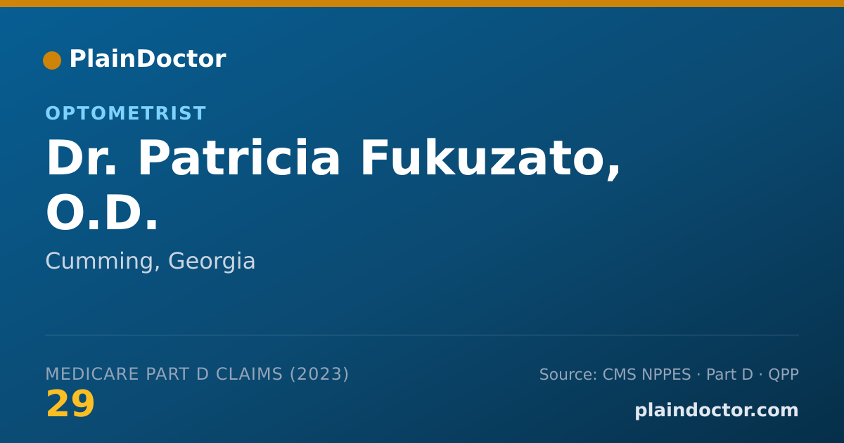 Shareable card for Patricia Fukuzato, O.D. - Optometrist, Cumming, GA