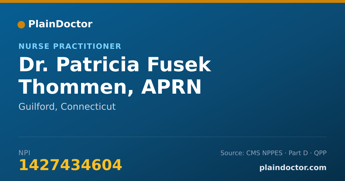 Shareable card for Patricia Fusek Thommen, APRN - Nurse Practitioner, Guilford, CT