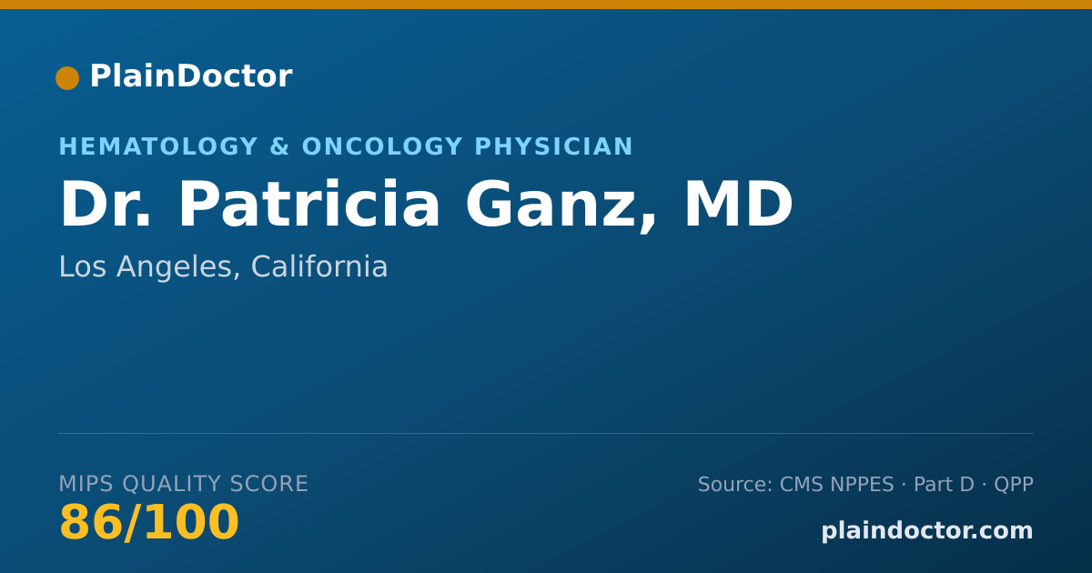 Shareable card for Patricia Ganz, MD - Hematology & Oncology Physician, Los Angeles, CA