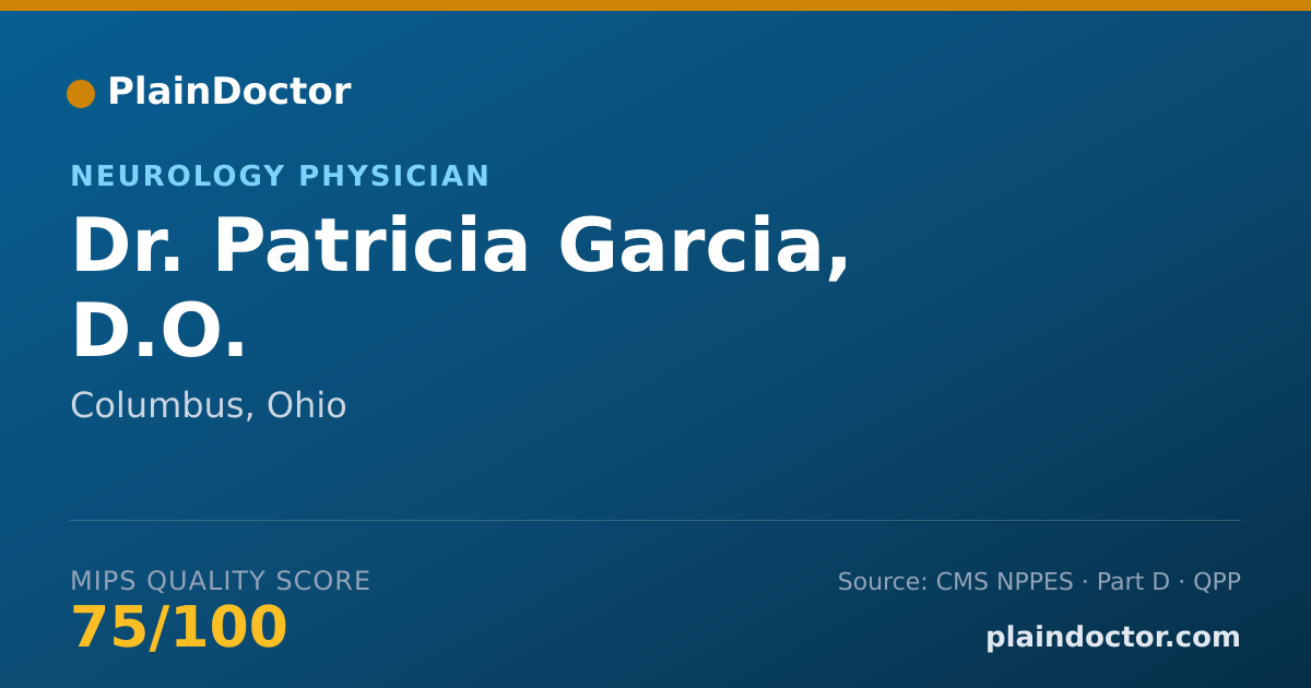 Shareable card for Patricia Garcia, D.O. - Neurology Physician, Columbus, OH