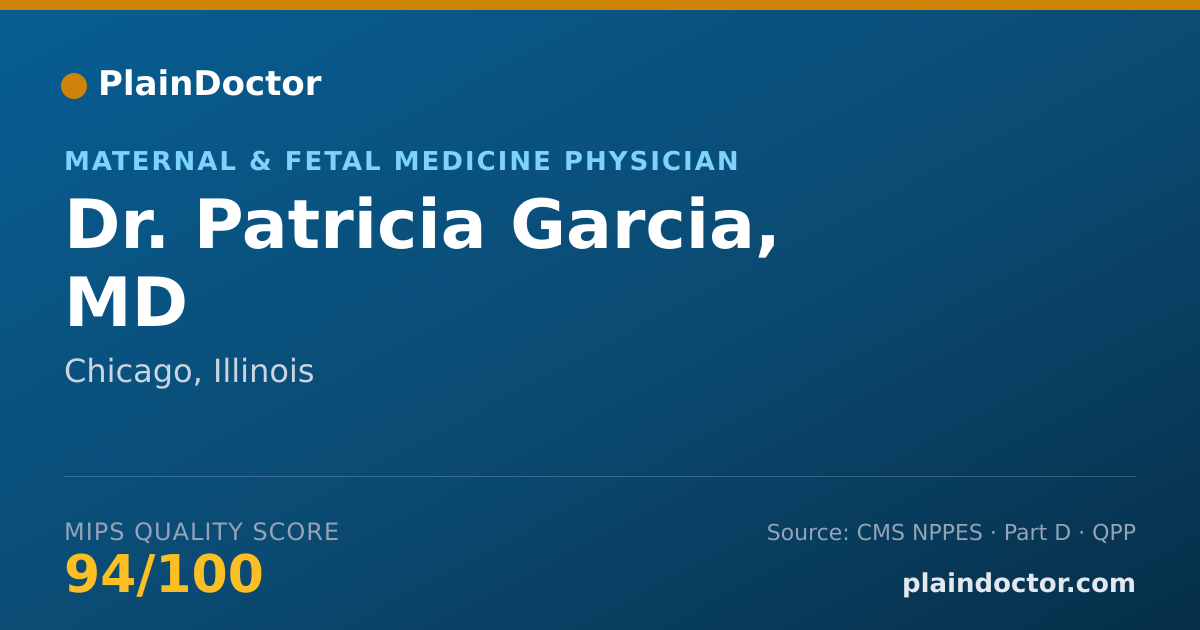 Shareable card for Patricia Garcia, MD - Maternal & Fetal Medicine Physician, Chicago, IL