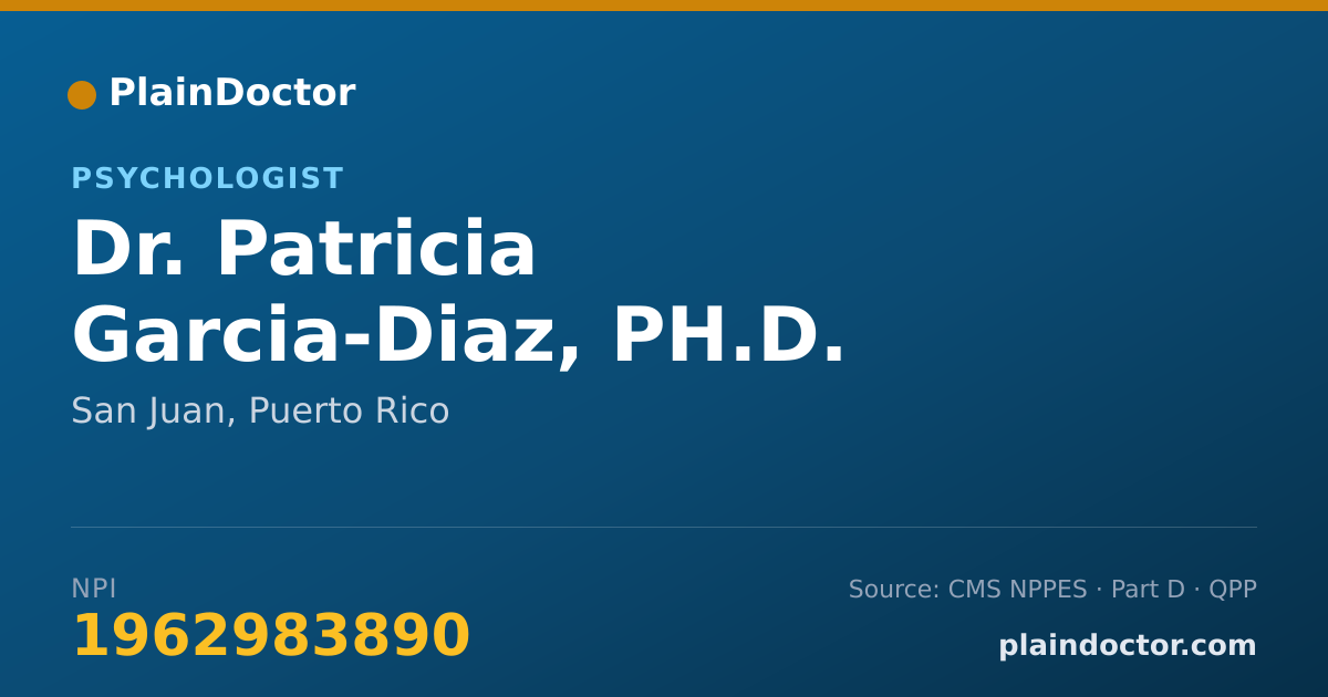 Shareable card for Patricia Garcia-Diaz, PH.D. - Psychologist, San Juan, PR
