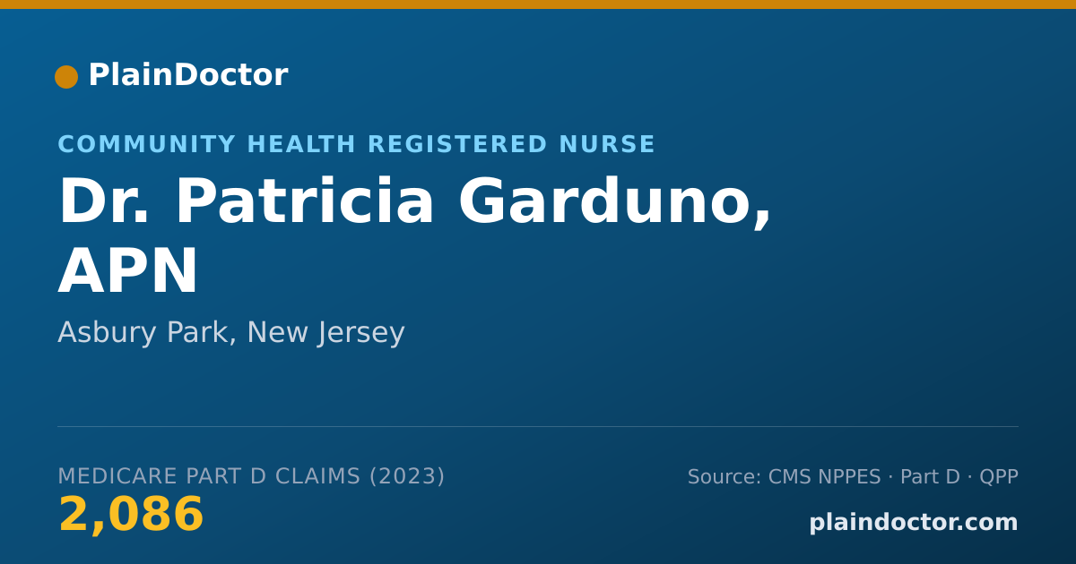 Shareable card for Patricia Garduno, APN - Community Health Registered Nurse, Asbury Park, NJ