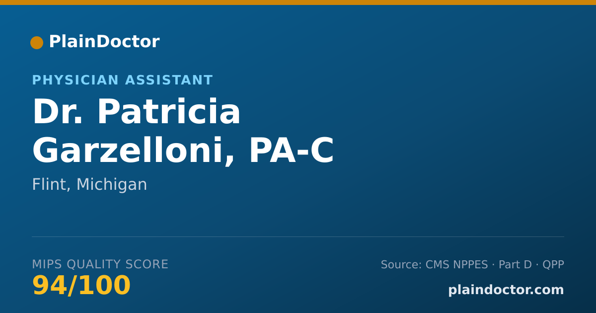 Shareable card for Patricia Garzelloni, PA-C - Physician Assistant, Flint, MI