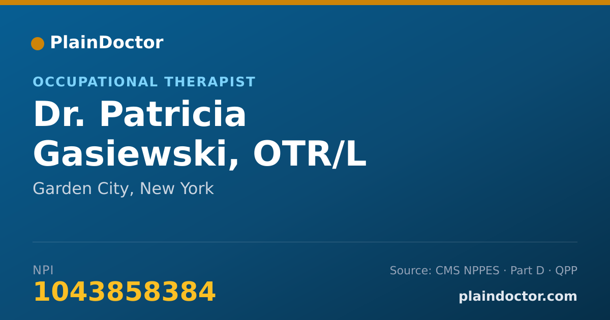 Shareable card for Patricia Gasiewski, OTR/L - Occupational Therapist, Garden City, NY