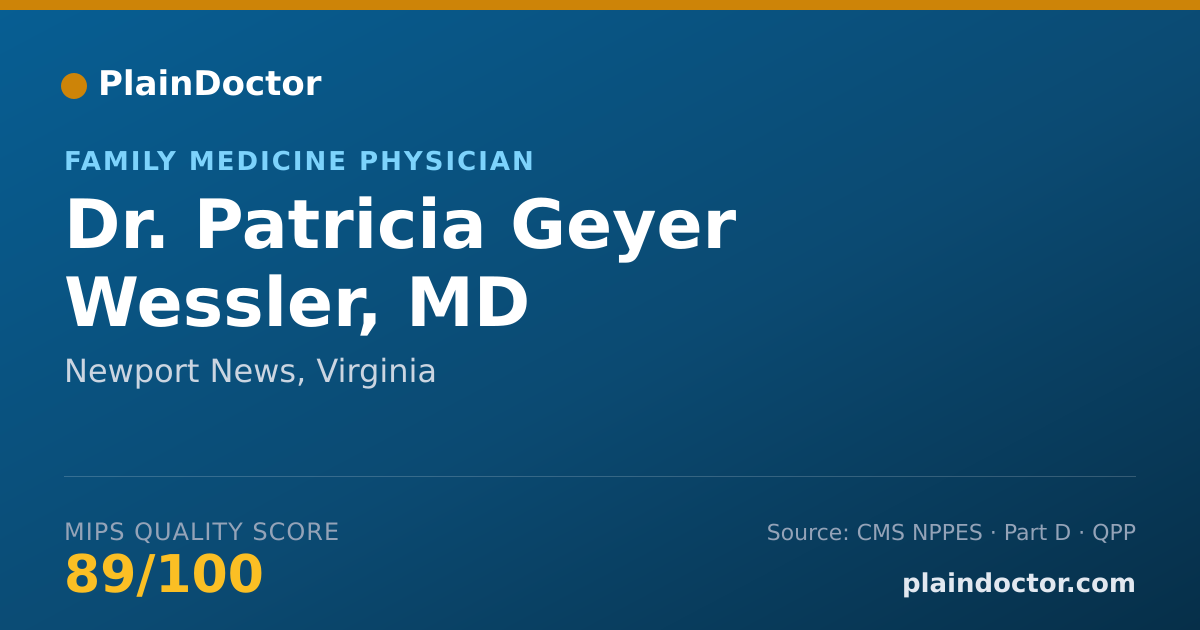 Shareable card for Patricia Geyer Wessler, MD - Family Medicine Physician, Newport News, VA
