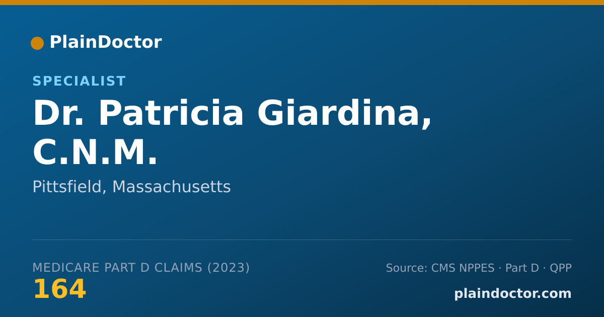 Shareable card for Patricia Giardina, C.N.M. - Specialist, Pittsfield, MA