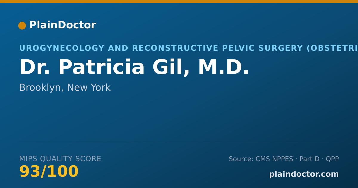 Shareable card for Patricia Gil, M.D. - Urogynecology and Reconstructive Pelvic Surgery (Obstetrics & Gynecology) Physician, Brooklyn, NY