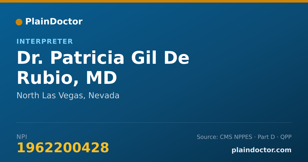 Shareable card for Patricia Gil De Rubio, MD - Interpreter, North Las Vegas, NV