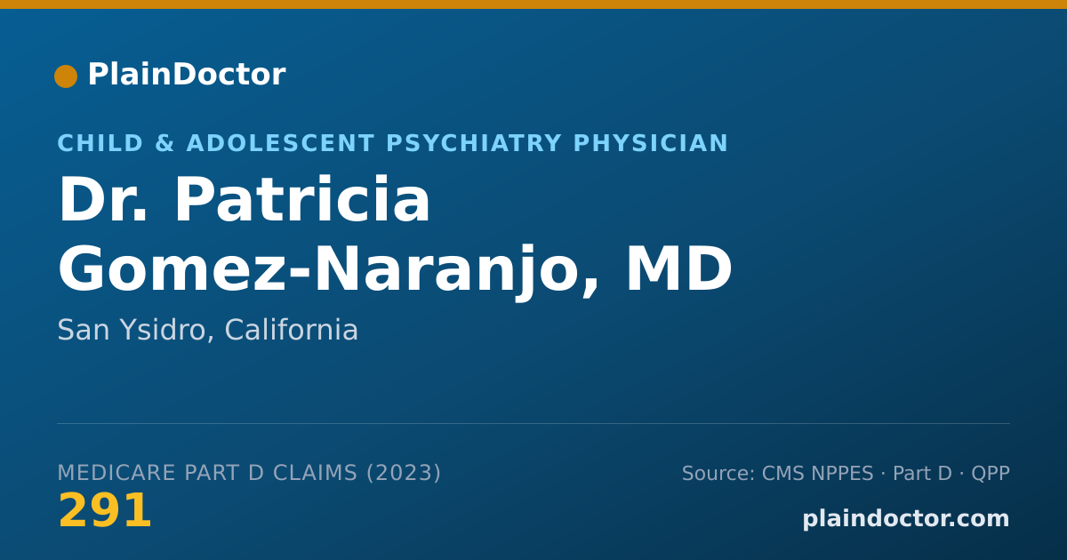 Shareable card for Patricia Gomez-Naranjo, MD - Child & Adolescent Psychiatry Physician, San Ysidro, CA
