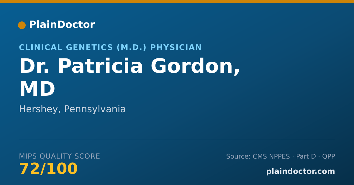 Shareable card for Patricia Gordon, MD - Clinical Genetics (M.D.) Physician, Hershey, PA