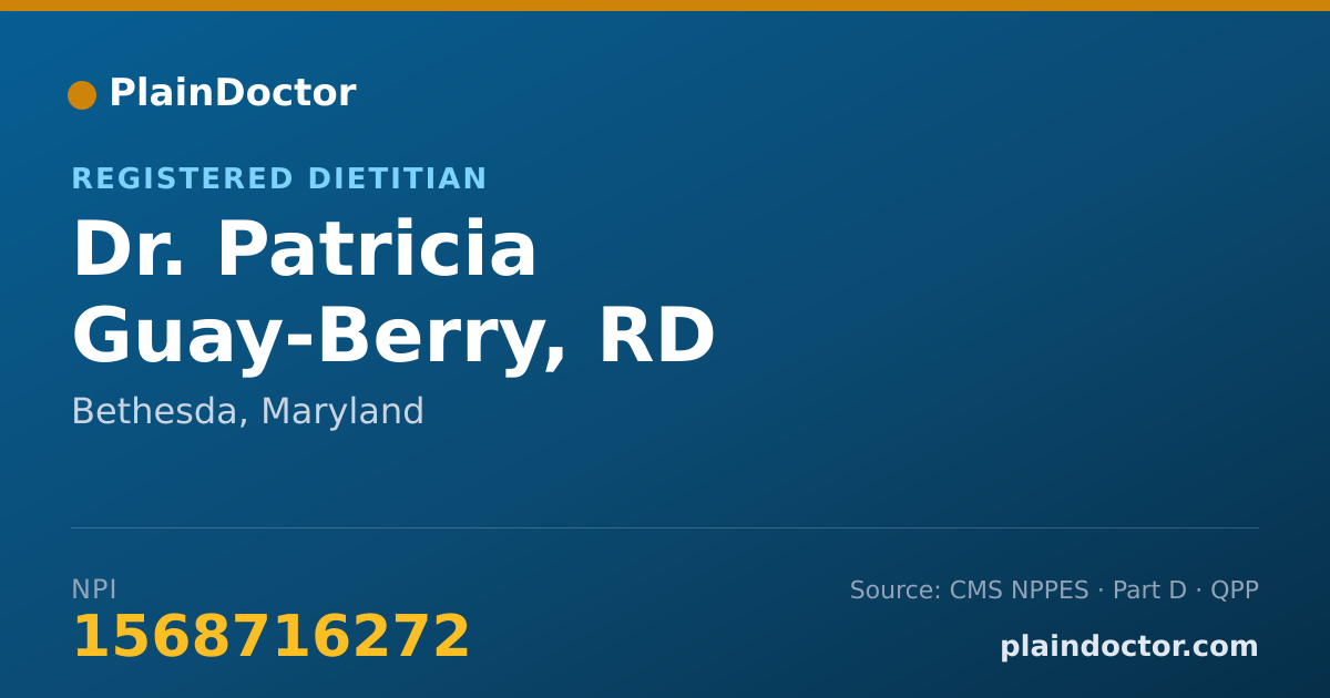 Shareable card for Patricia Guay-Berry, RD - Registered Dietitian, Bethesda, MD