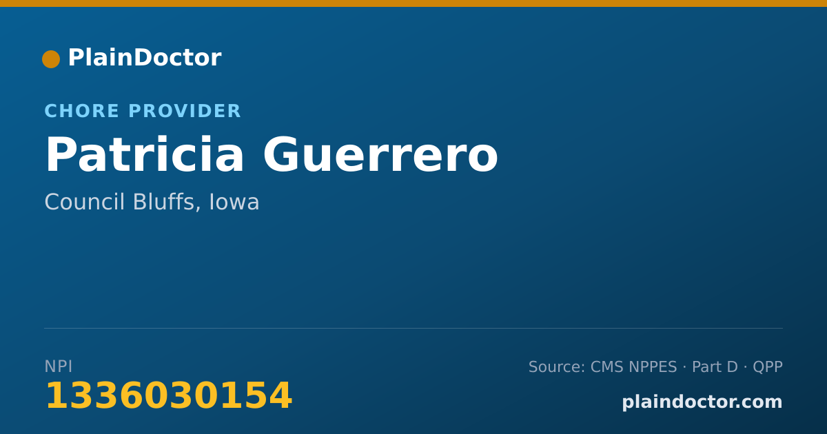 Shareable card for Patricia Guerrero - Chore Provider, Council Bluffs, IA