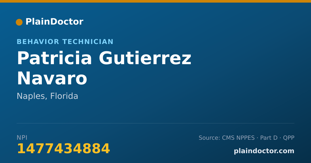 Shareable card for Patricia Gutierrez Navaro - Behavior Technician, Naples, FL