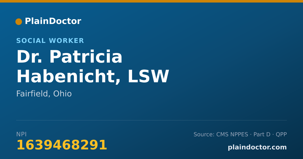 Shareable card for Patricia Habenicht, LSW - Social Worker, Fairfield, OH