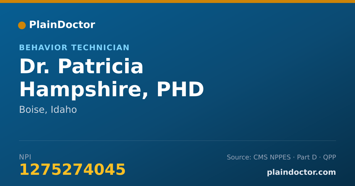 Shareable card for Patricia Hampshire, PHD - Behavior Technician, Boise, ID