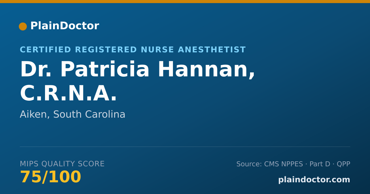 Shareable card for Patricia Hannan, C.R.N.A. - Certified Registered Nurse Anesthetist, Aiken, SC