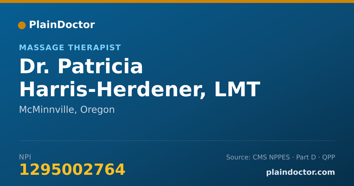 Shareable card for Patricia Harris-Herdener, LMT - Massage Therapist, McMinnville, OR