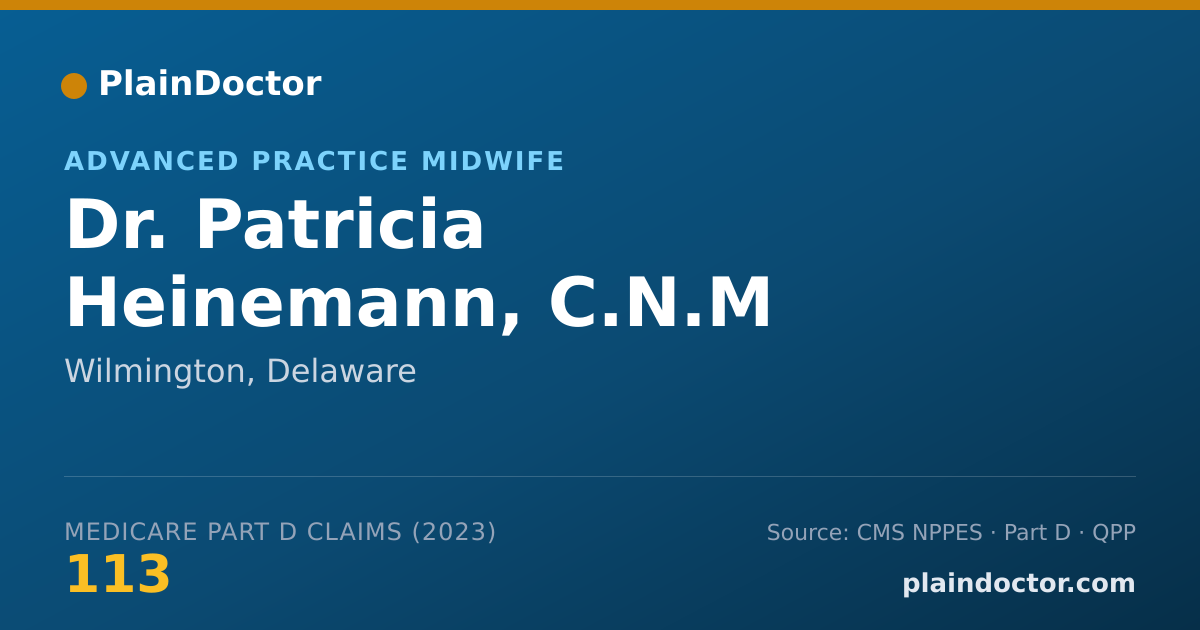 Shareable card for Patricia Heinemann, C.N.M - Advanced Practice Midwife, Wilmington, DE