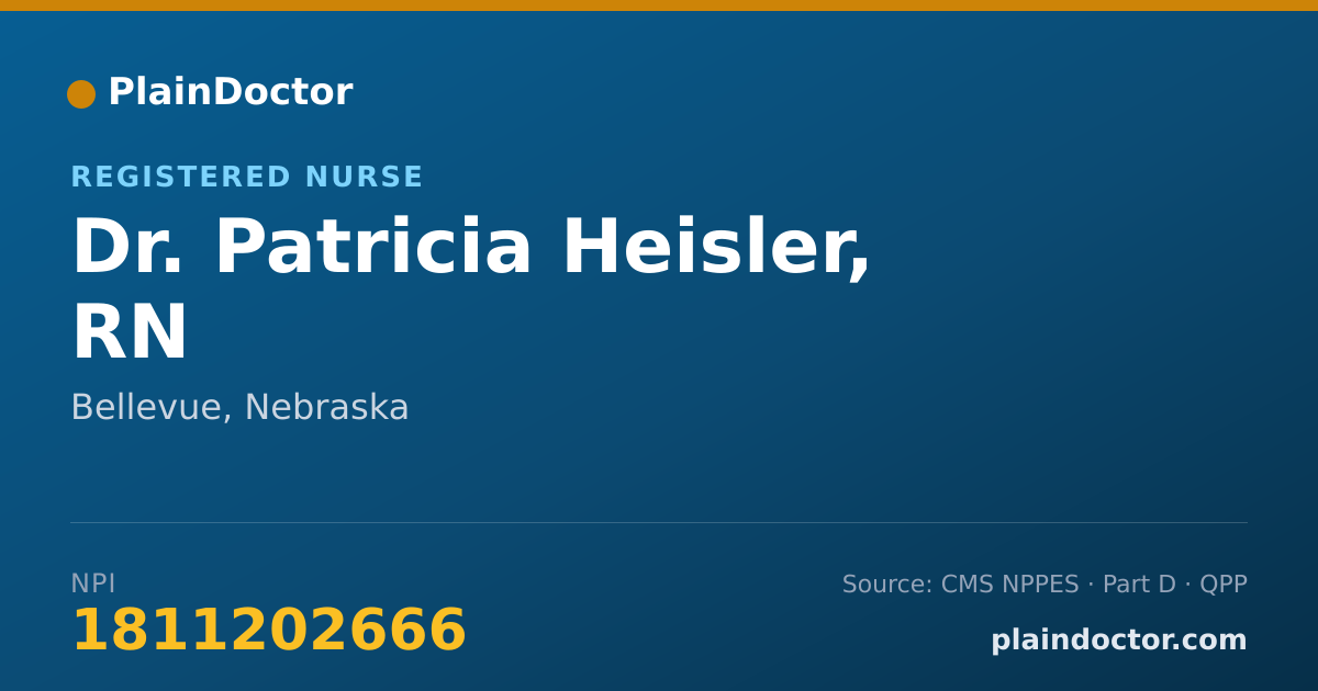 Shareable card for Patricia Heisler, RN - Registered Nurse, Bellevue, NE
