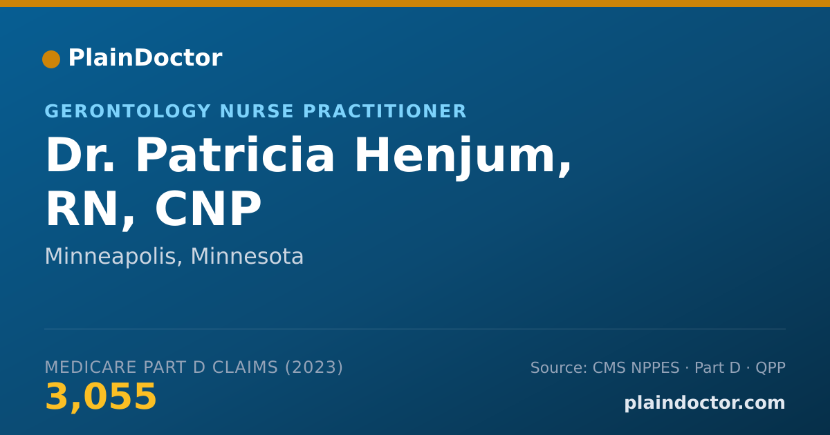 Shareable card for Patricia Henjum, RN, CNP - Gerontology Nurse Practitioner, Minneapolis, MN