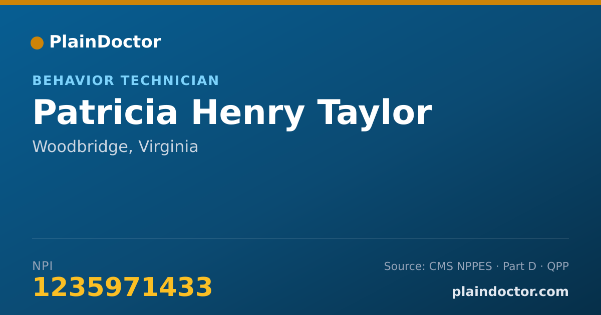 Shareable card for Patricia Henry Taylor - Behavior Technician, Woodbridge, VA