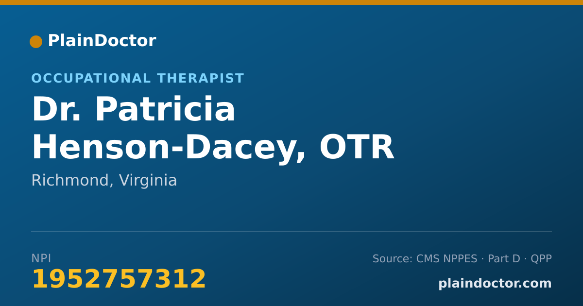 Shareable card for Patricia Henson-Dacey, OTR - Occupational Therapist, Richmond, VA