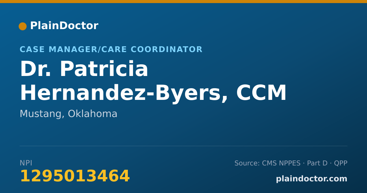 Shareable card for Patricia Hernandez-Byers, CCM - Case Manager/Care Coordinator, Mustang, OK