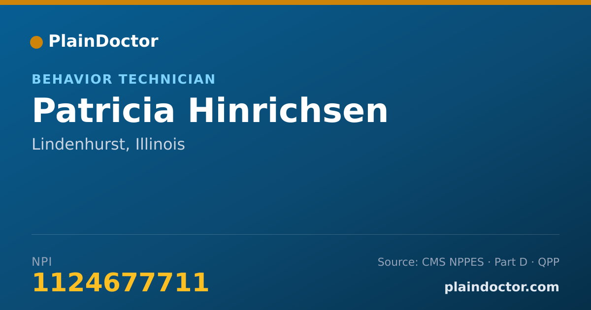 Shareable card for Patricia Hinrichsen - Behavior Technician, Lindenhurst, IL