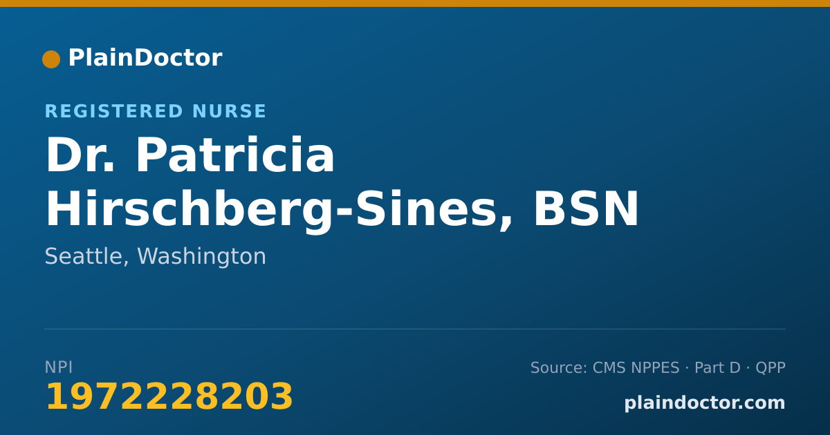 Shareable card for Patricia Hirschberg-Sines, BSN - Registered Nurse, Seattle, WA