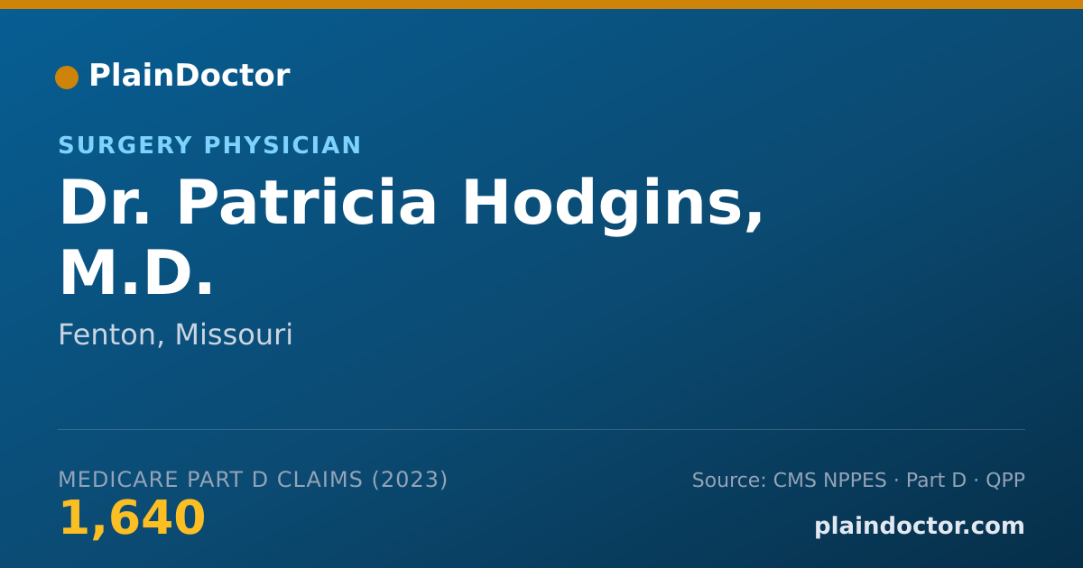 Shareable card for Patricia Hodgins, M.D. - Surgery Physician, Fenton, MO