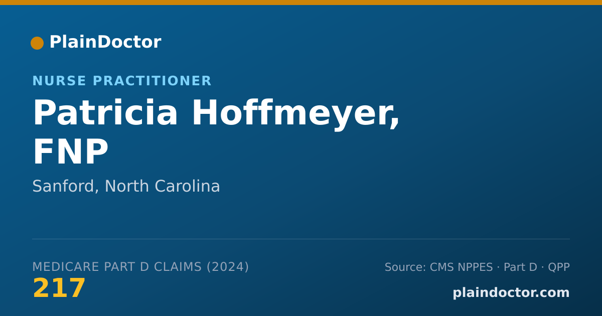 Shareable card for Patricia Hoffmeyer, FNP - Nurse Practitioner, Sanford, NC